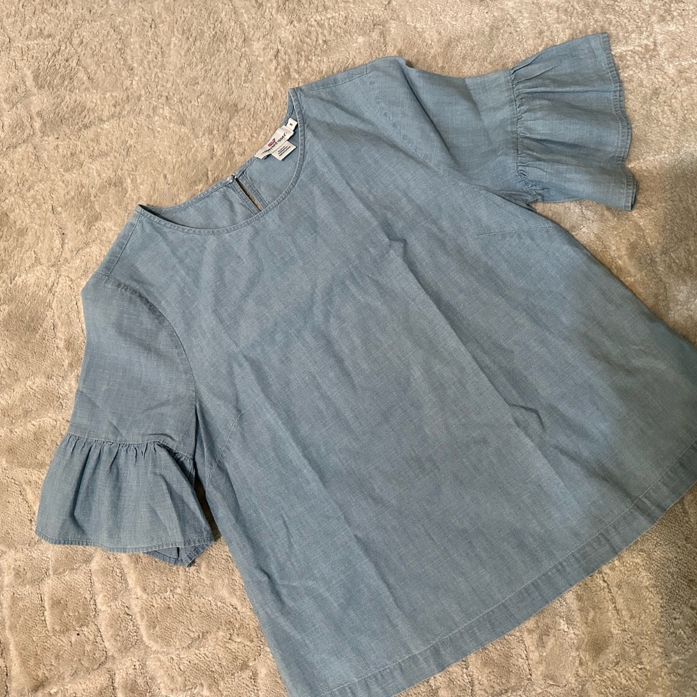 Vineyard Vines ruffle Sleeve Top